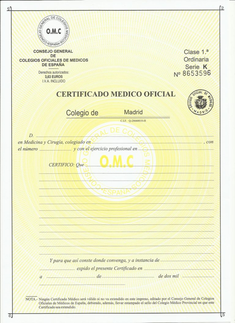 Certificado Médico Oficial ¿dónde Adquirirlo ¿quién Lo Rellena Medena 0017