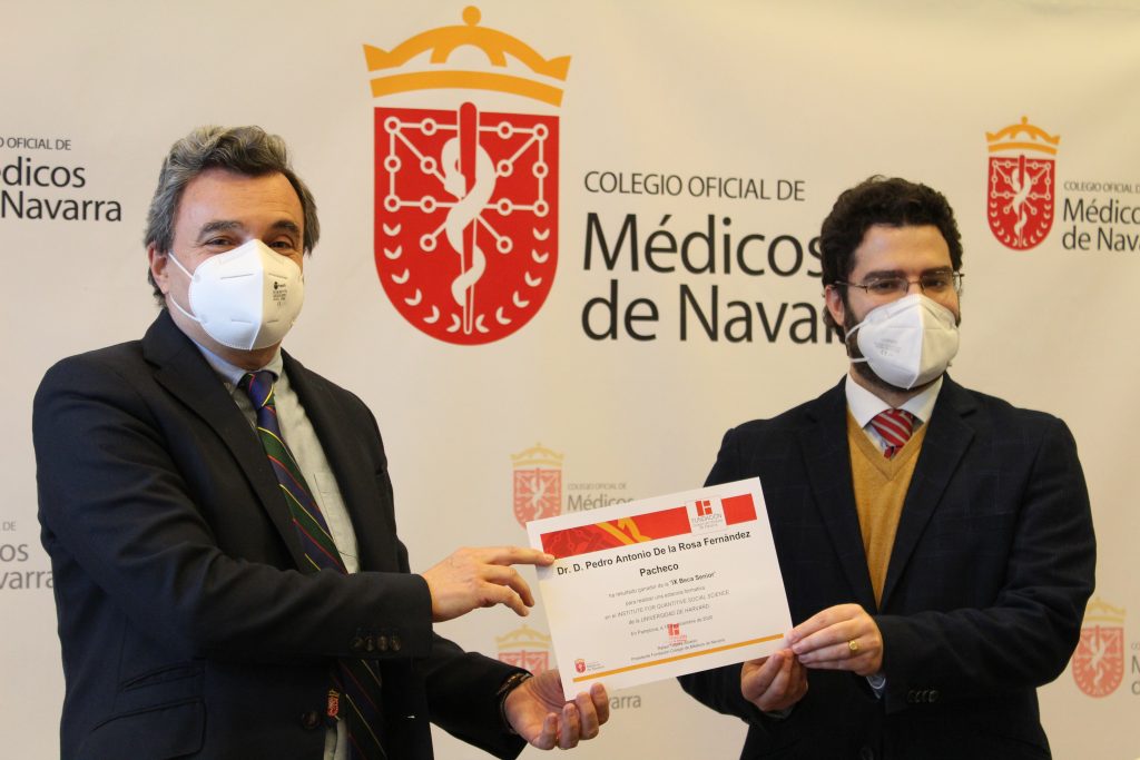Pedro Antonio De la Rosa, especialista en Medicina Preventiva y Salud Pública, gana la Beca Senior 2020 del Colegio de Médicos de Navarra.