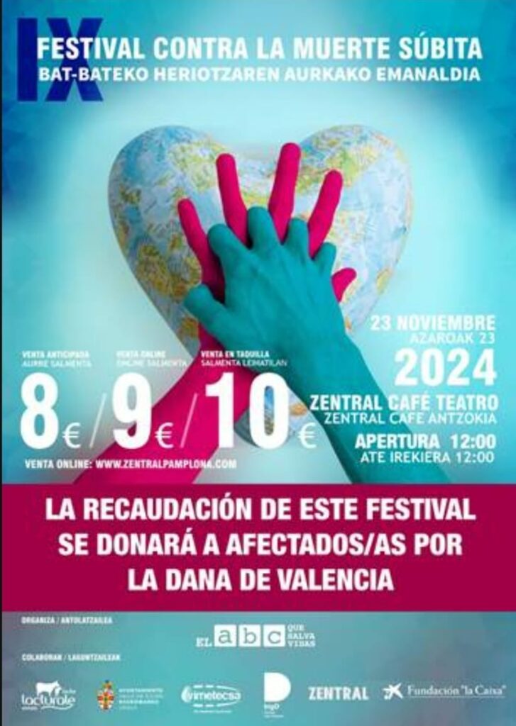 FESTIVAL CONTRA LA MUERTE SÚBITA. SÁBADO 23 NOVIEMBRE, A LAS 12 HORAS.